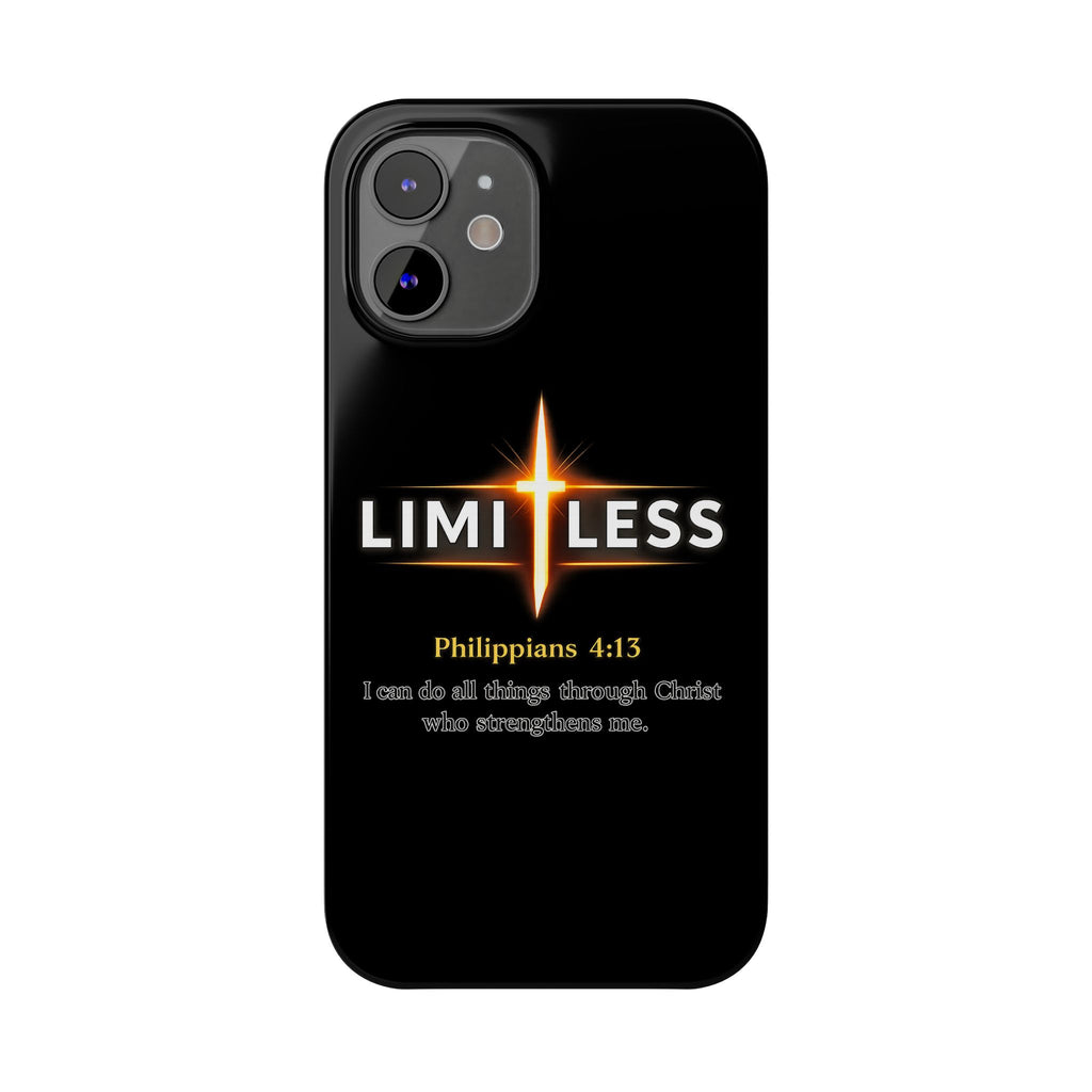 Limitless Cross Phone Case — Philippians 4:13 Christian Slim Case