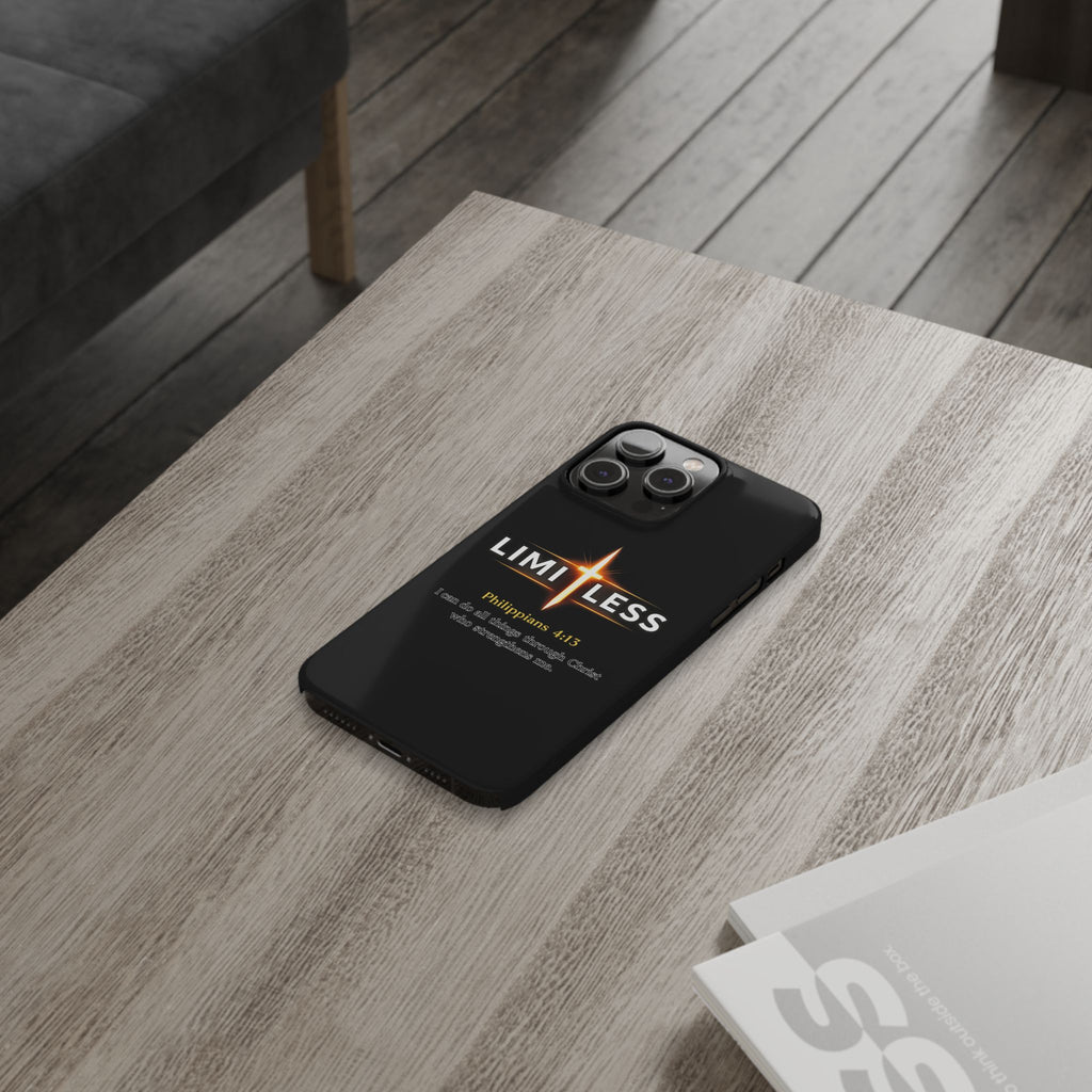 Limitless Cross Phone Case — Philippians 4:13 Christian Slim Case