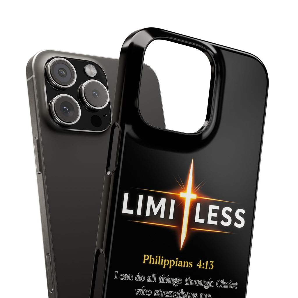 Limitless Cross Phone Case — Philippians 4:13 Christian Slim Case