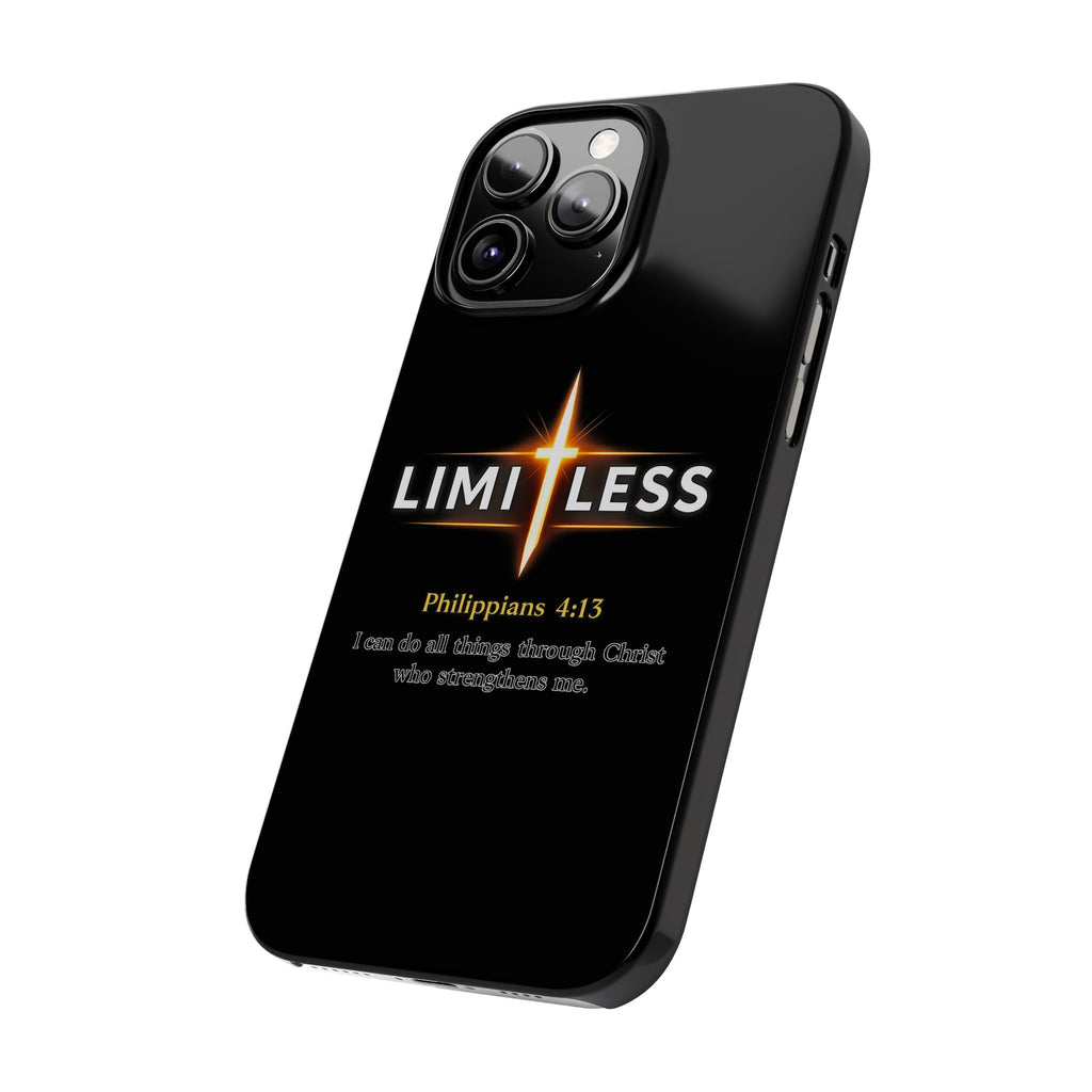 Limitless Cross Phone Case — Philippians 4:13 Christian Slim Case