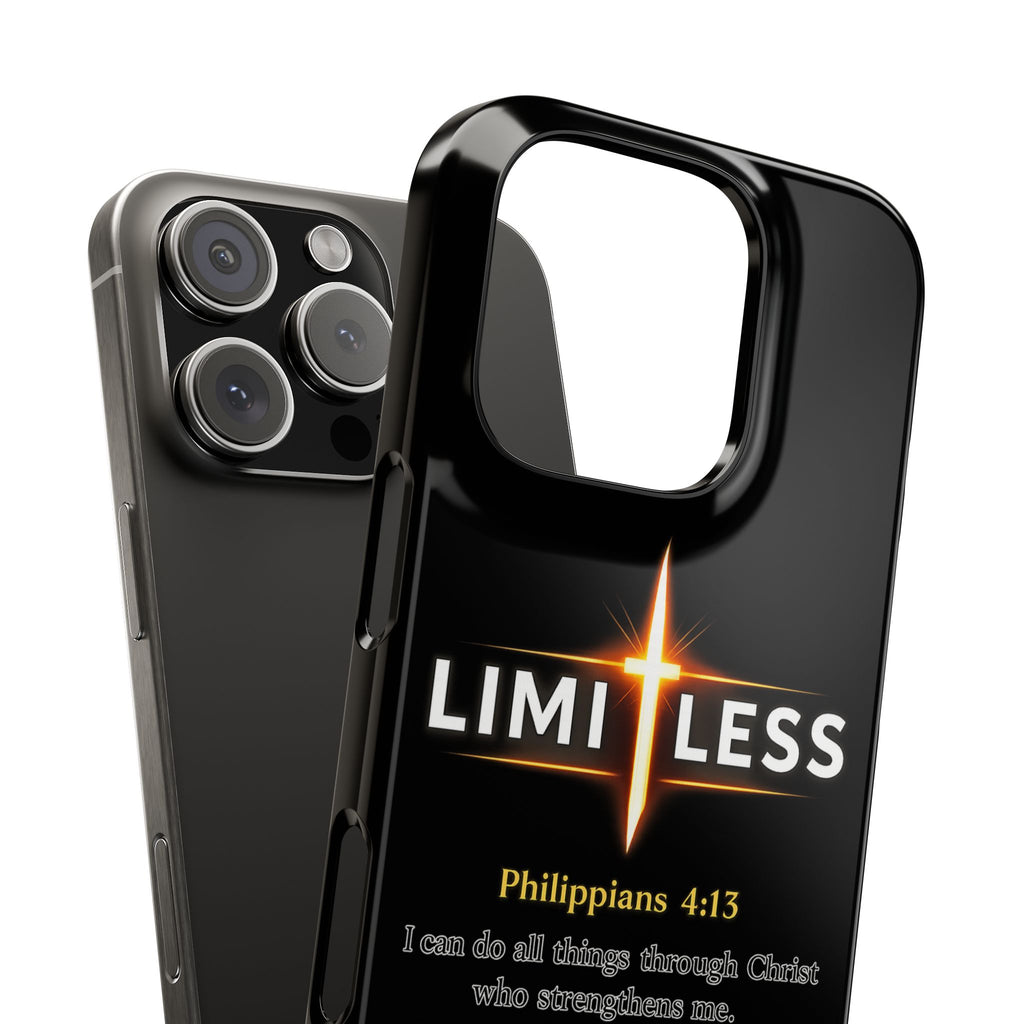 Limitless Cross Phone Case — Philippians 4:13 Christian Slim Case