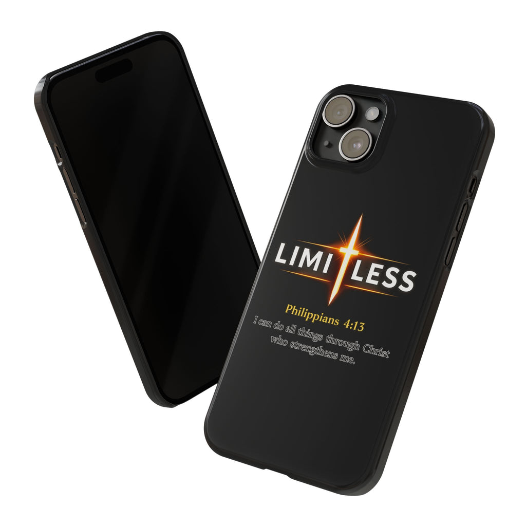 Limitless Cross Phone Case — Philippians 4:13 Christian Slim Case