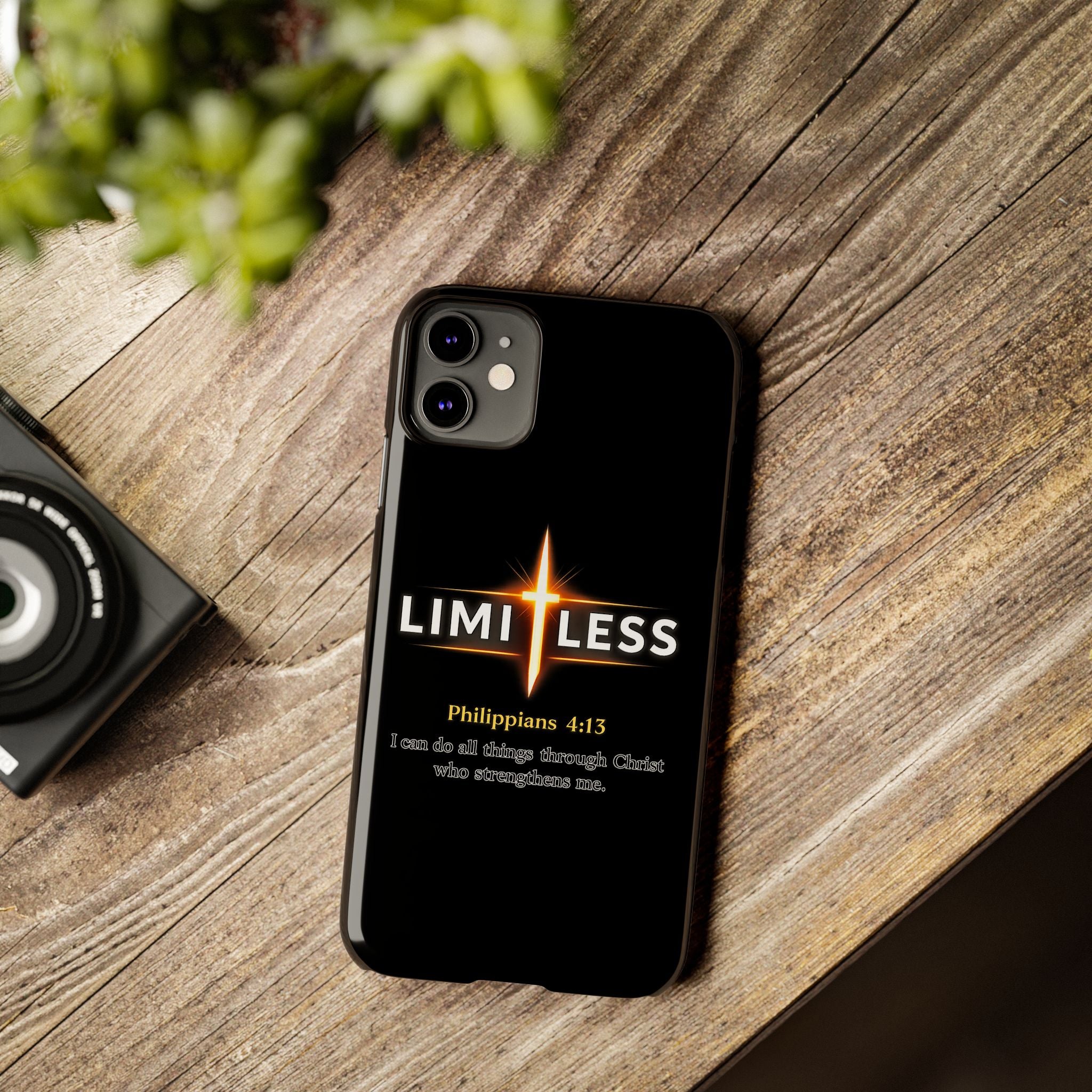Limitless Cross Phone Case — Philippians 4:13 Christian Slim Case