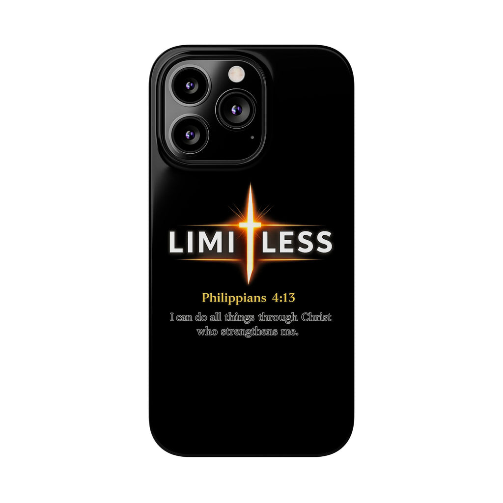Limitless Cross Phone Case — Philippians 4:13 Christian Slim Case