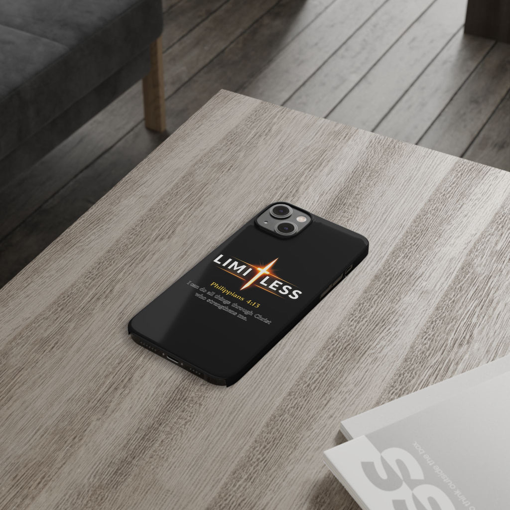 Limitless Cross Phone Case — Philippians 4:13 Christian Slim Case