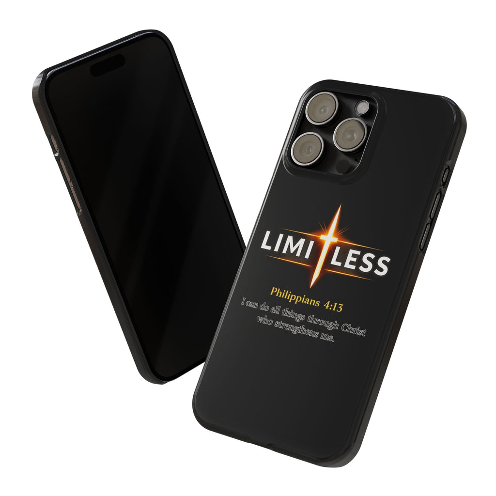 Limitless Cross Phone Case — Philippians 4:13 Christian Slim Case