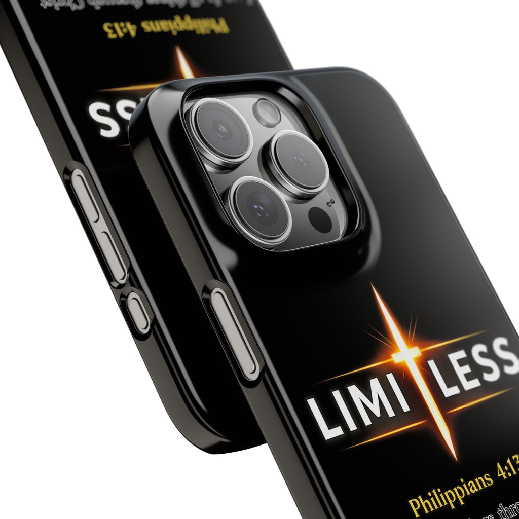 Limitless Cross Phone Case — Philippians 4:13 Christian Slim Case