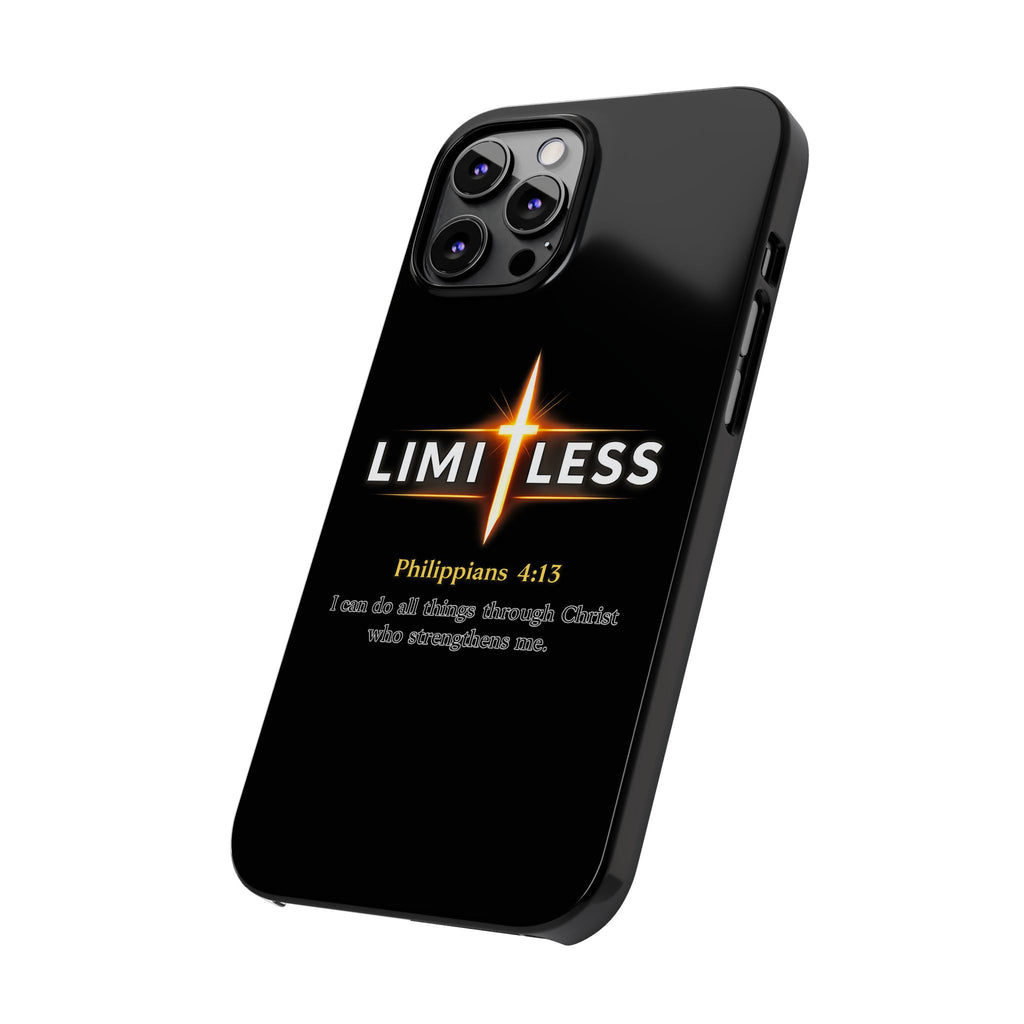 Limitless Cross Phone Case — Philippians 4:13 Christian Slim Case
