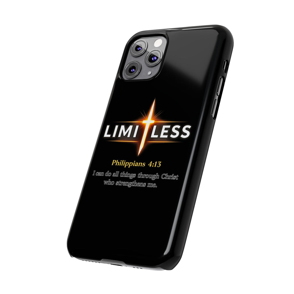 Limitless Cross Phone Case — Philippians 4:13 Christian Slim Case