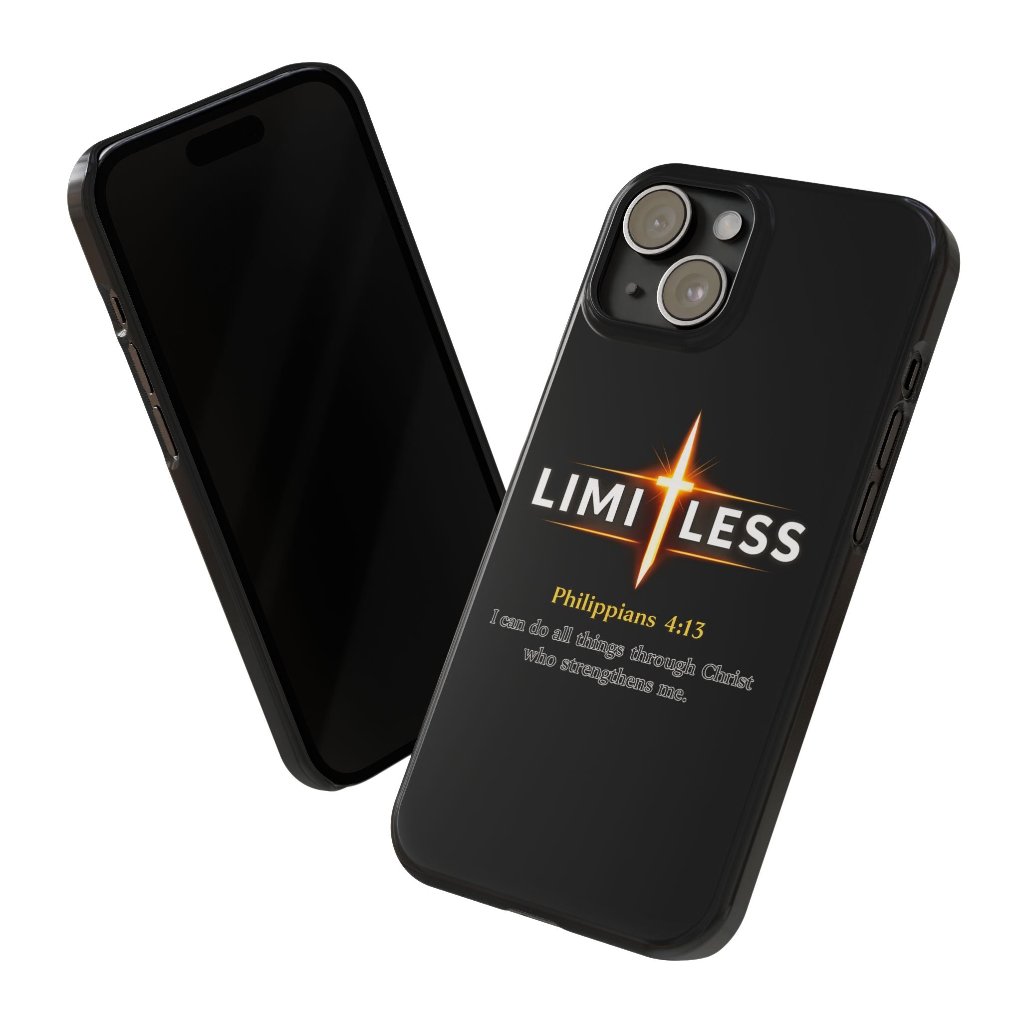 Limitless Cross Phone Case — Philippians 4:13 Christian Slim Case