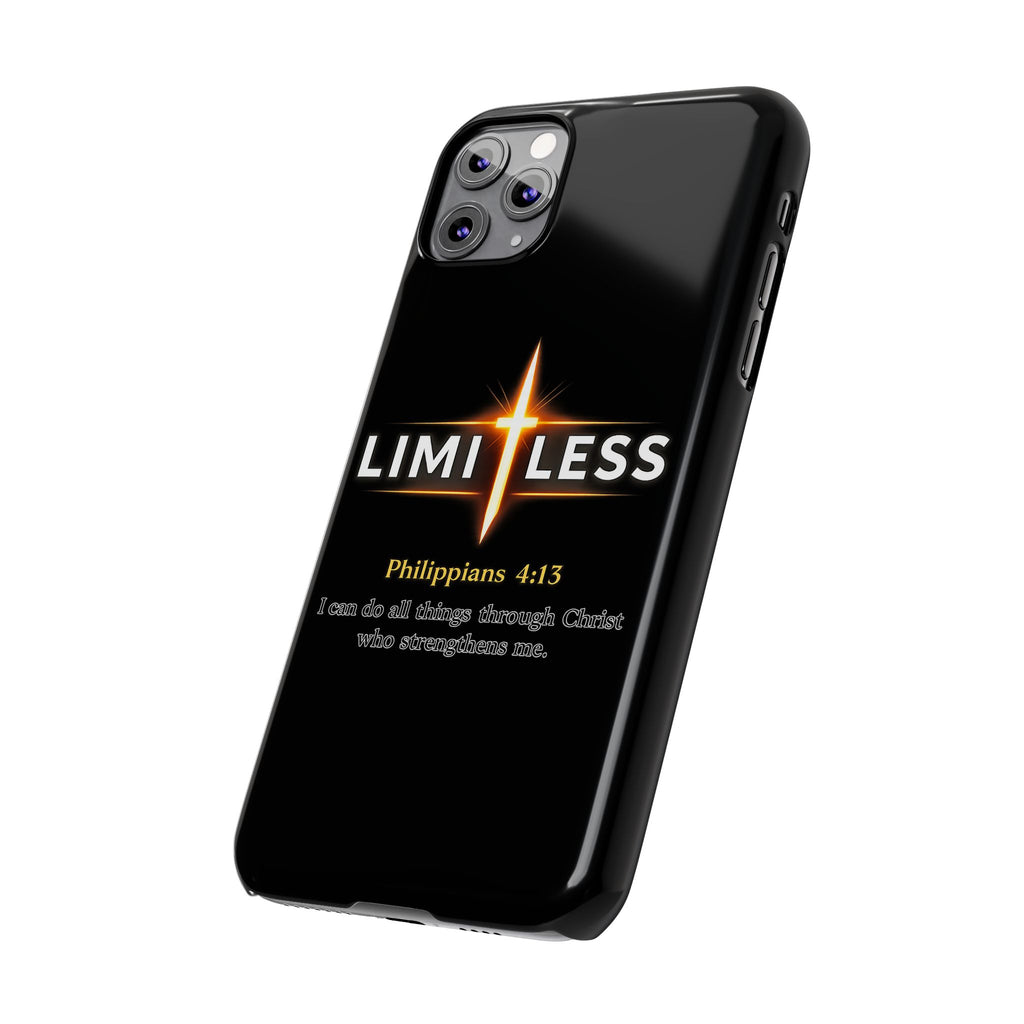 Limitless Cross Phone Case — Philippians 4:13 Christian Slim Case