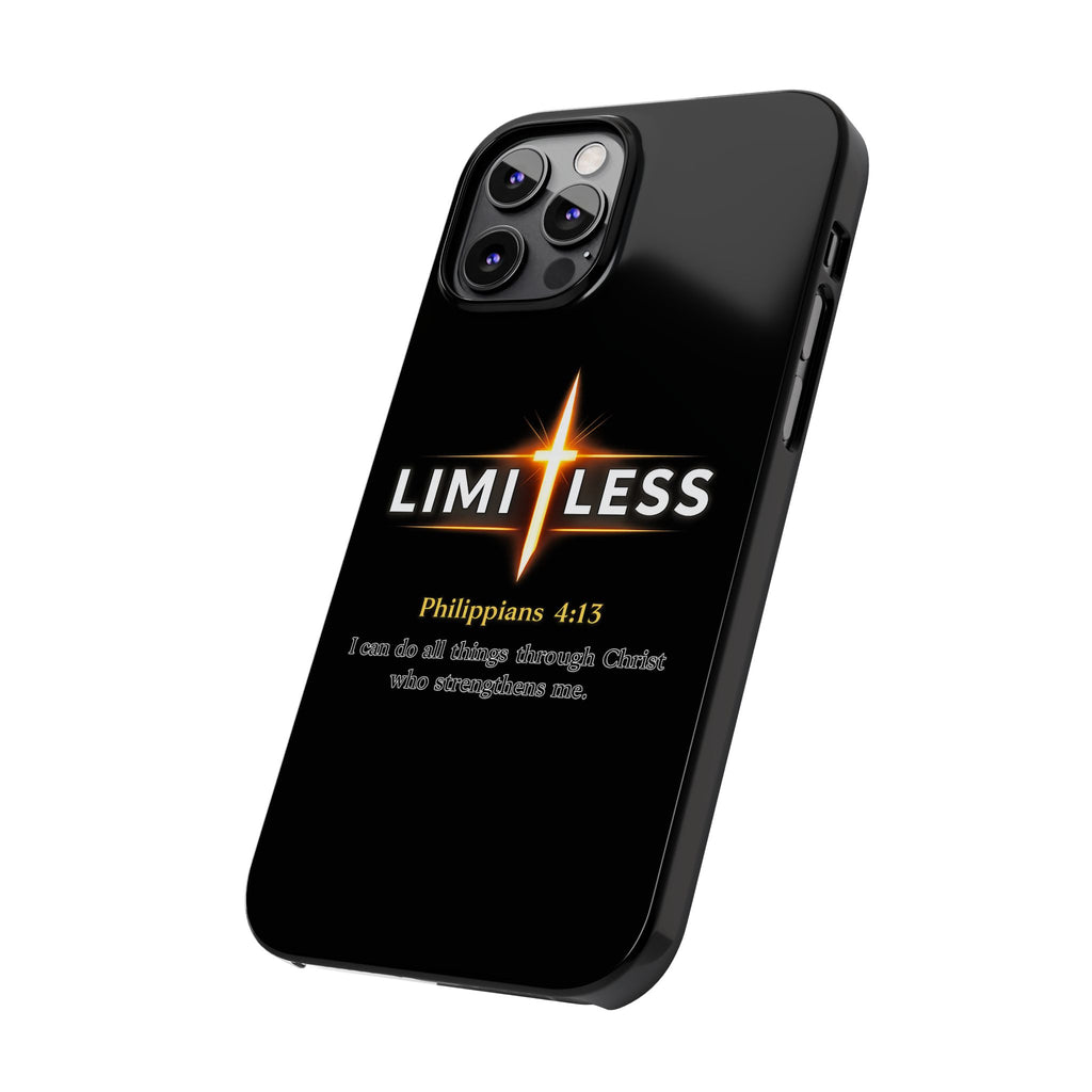 Limitless Cross Phone Case — Philippians 4:13 Christian Slim Case