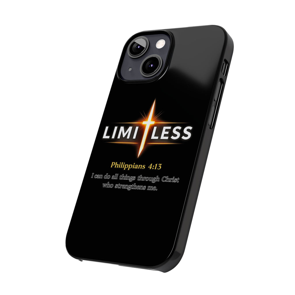 Limitless Cross Phone Case — Philippians 4:13 Christian Slim Case