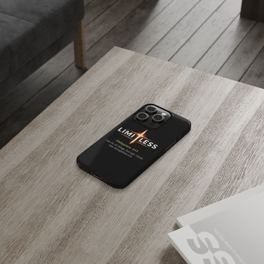 Limitless Cross Phone Case — Philippians 4:13 Christian Slim Case