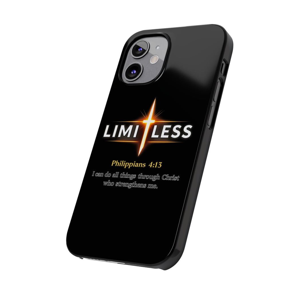 Limitless Cross Phone Case — Philippians 4:13 Christian Slim Case
