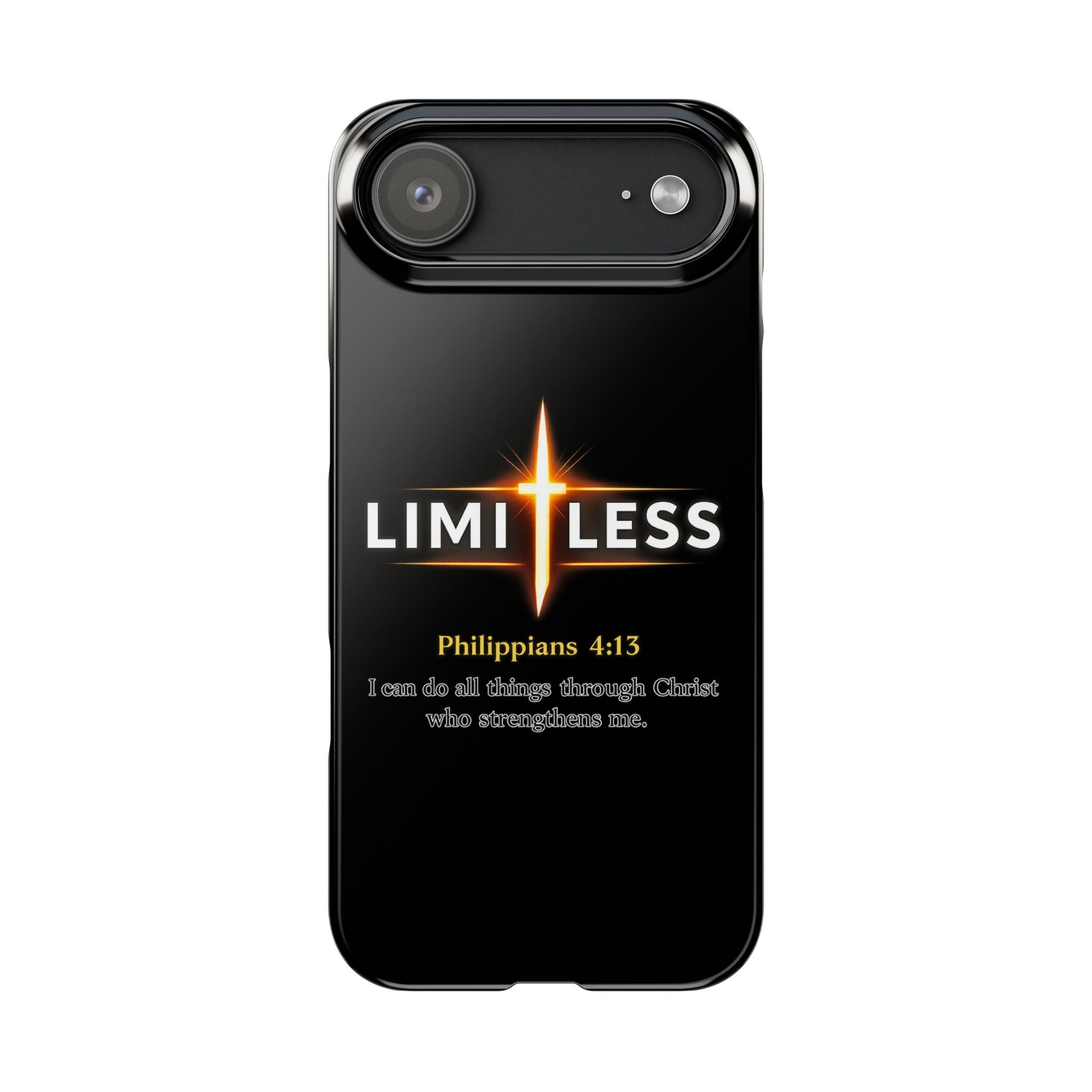 Limitless Cross Phone Case — Philippians 4:13 Christian Slim Case