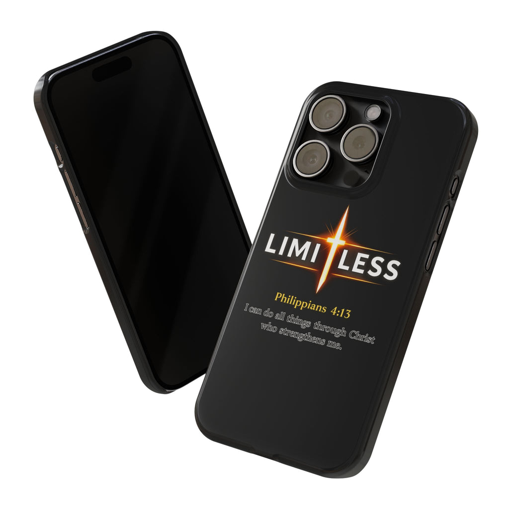 Limitless Cross Phone Case — Philippians 4:13 Christian Slim Case