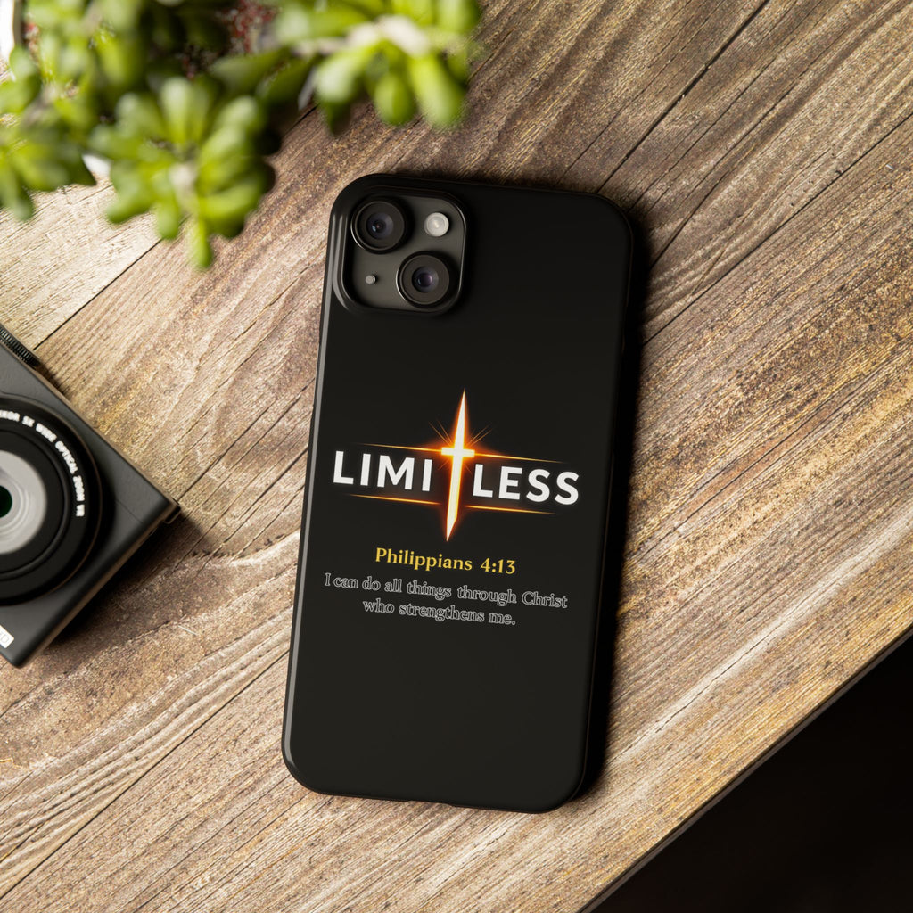 Limitless Cross Phone Case — Philippians 4:13 Christian Slim Case
