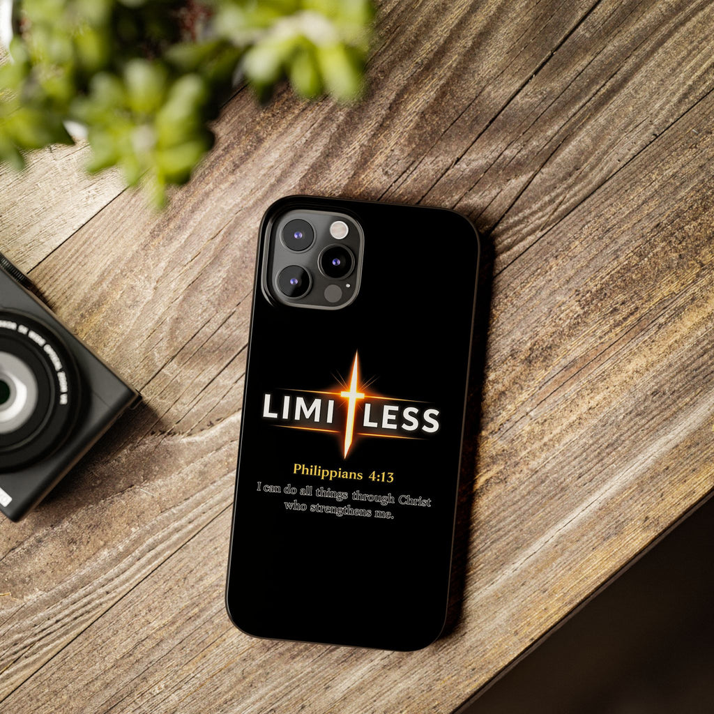 Limitless Cross Phone Case — Philippians 4:13 Christian Slim Case
