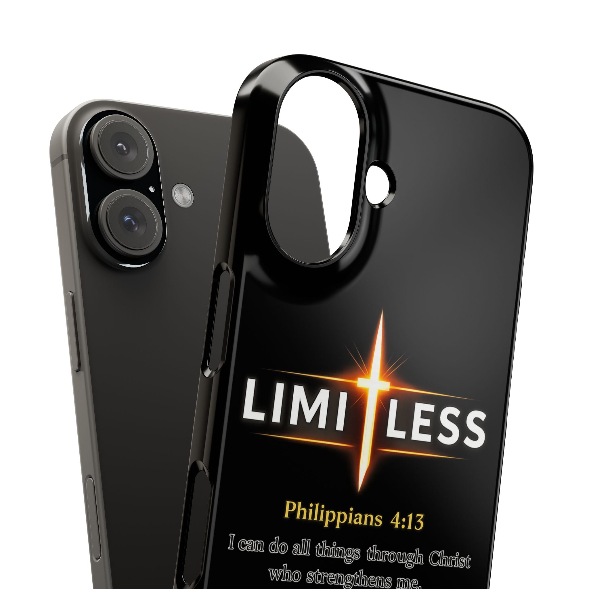 Limitless Cross Phone Case — Philippians 4:13 Christian Slim Case