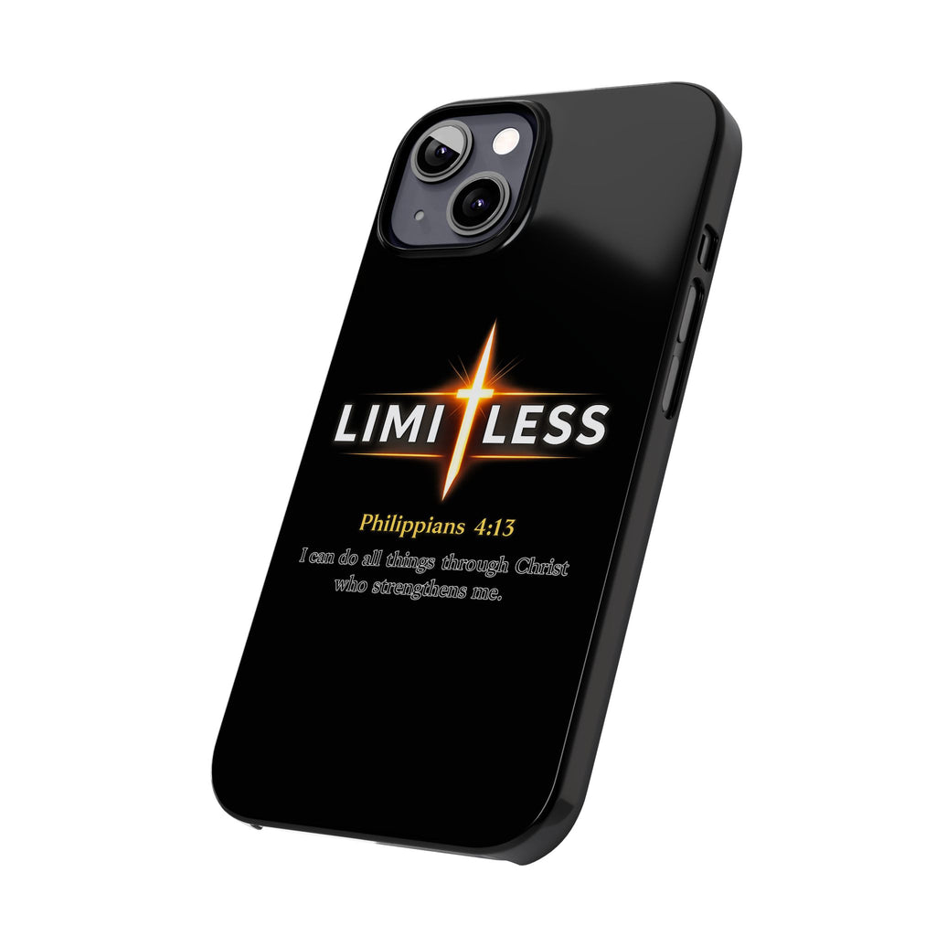 Limitless Cross Phone Case — Philippians 4:13 Christian Slim Case