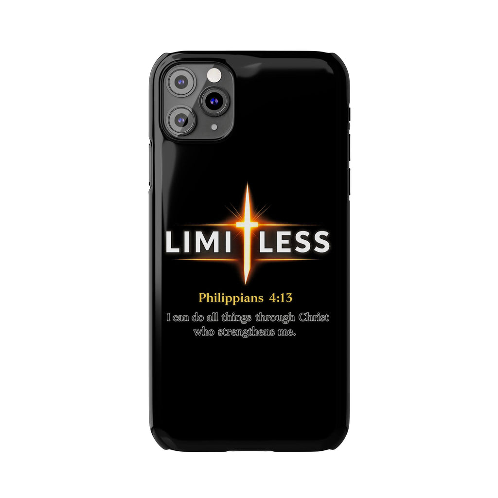Limitless Cross Phone Case — Philippians 4:13 Christian Slim Case