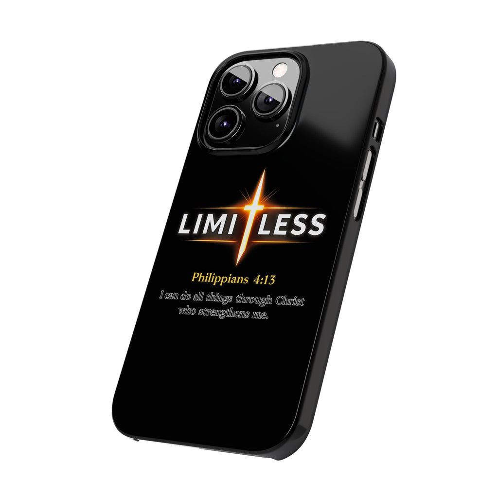 Limitless Cross Phone Case — Philippians 4:13 Christian Slim Case