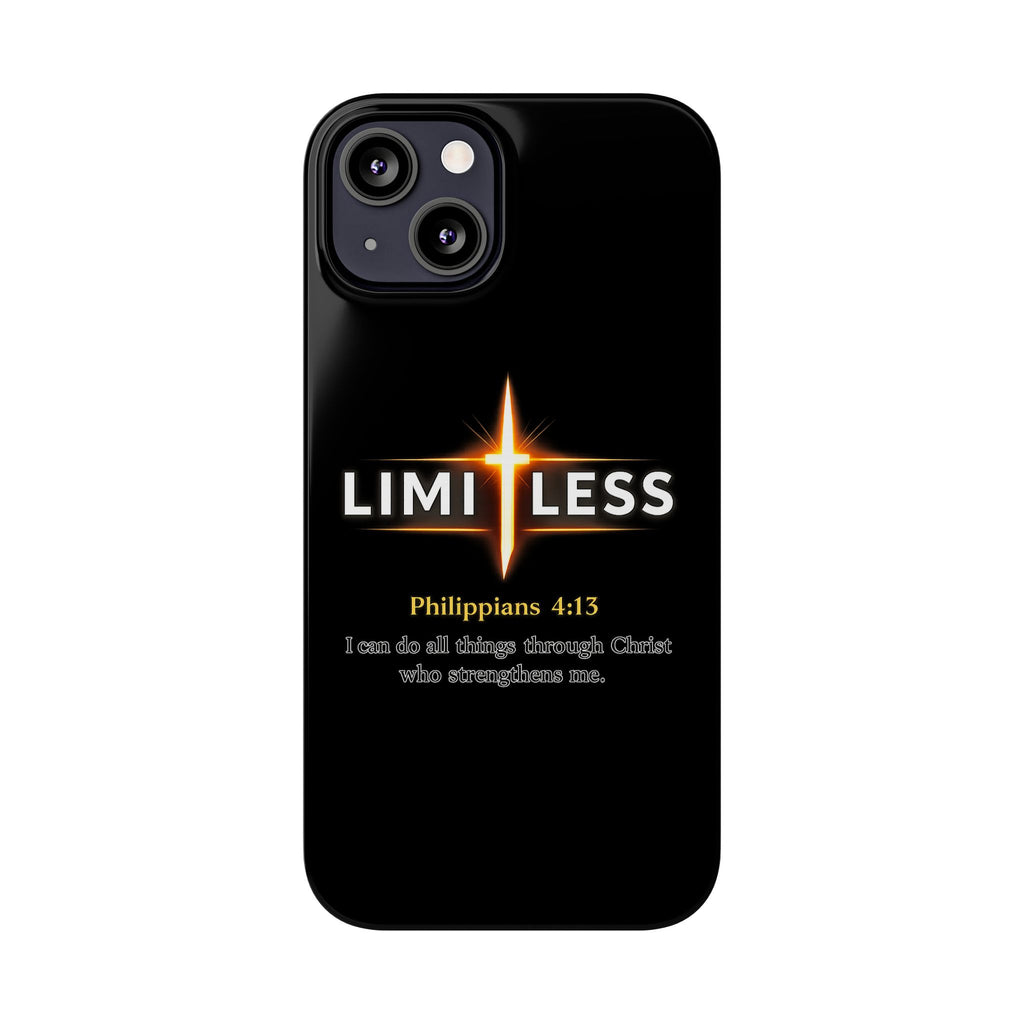 Limitless Cross Phone Case — Philippians 4:13 Christian Slim Case