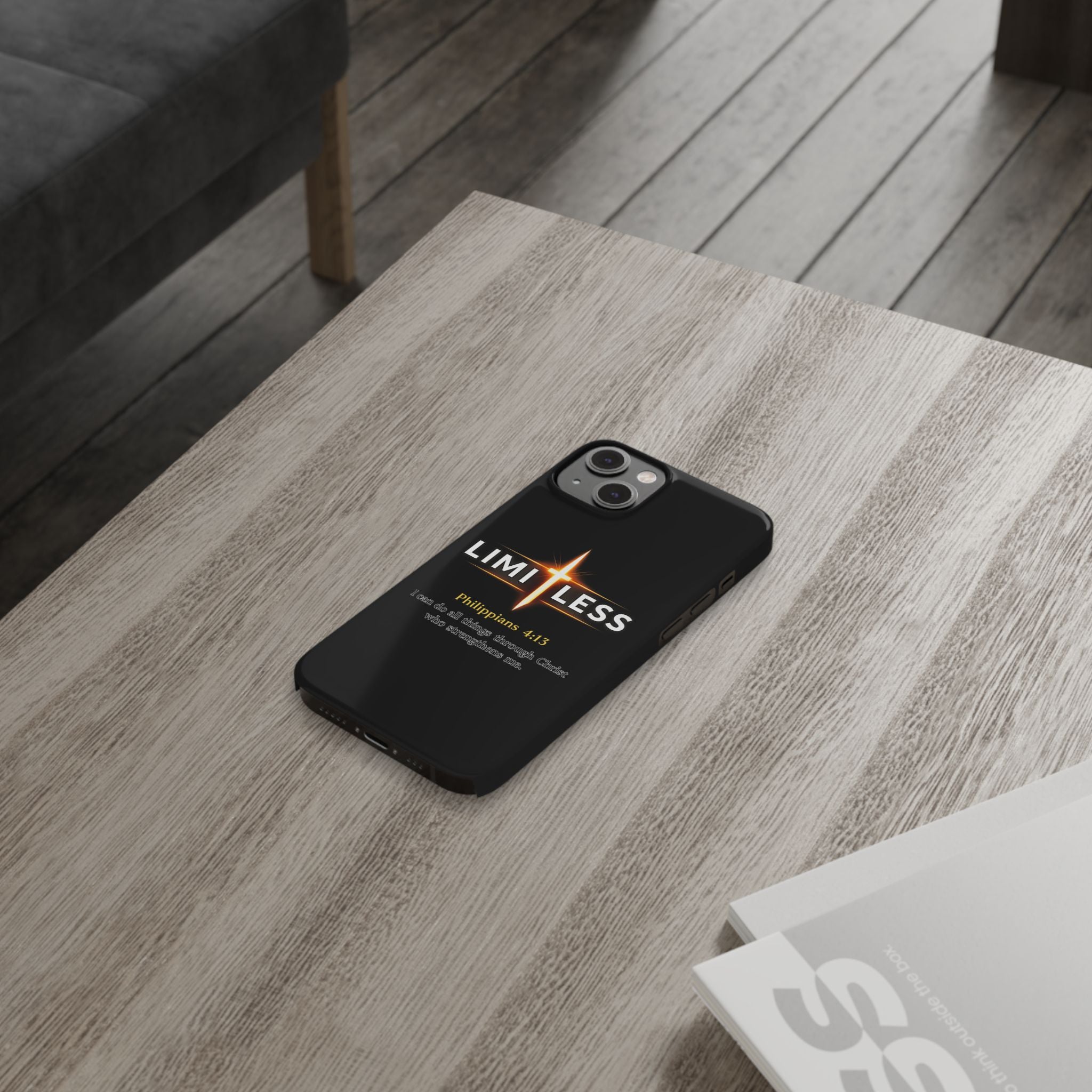 Limitless Cross Phone Case — Philippians 4:13 Christian Slim Case