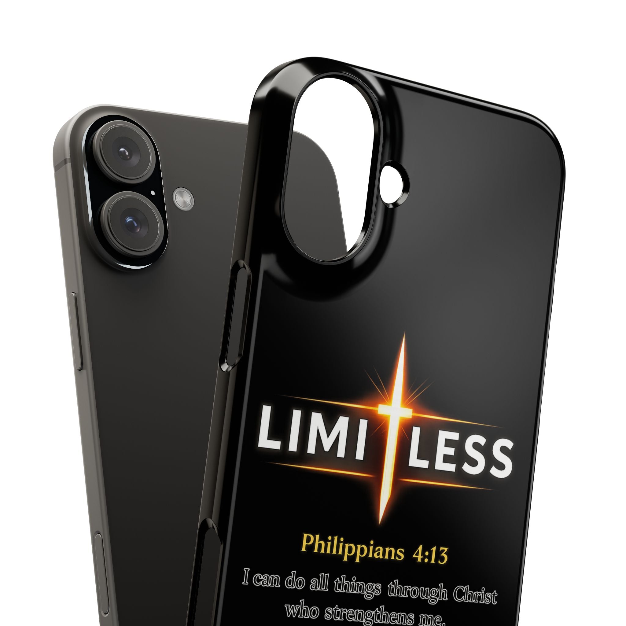 Limitless Cross Phone Case — Philippians 4:13 Christian Slim Case